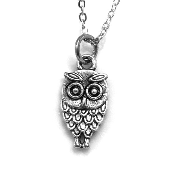 Miniature Cute Owl Charm Necklace - Picture 1 of 1